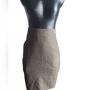 Le Chateau Wool Blend Herringbone Patterned Pencil Skirt Size 7/8